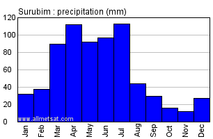 Surubim, Pernambuco Brazil Annual Precipitation Graph
